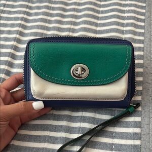 Coach Green and White Wallet with Classic Design